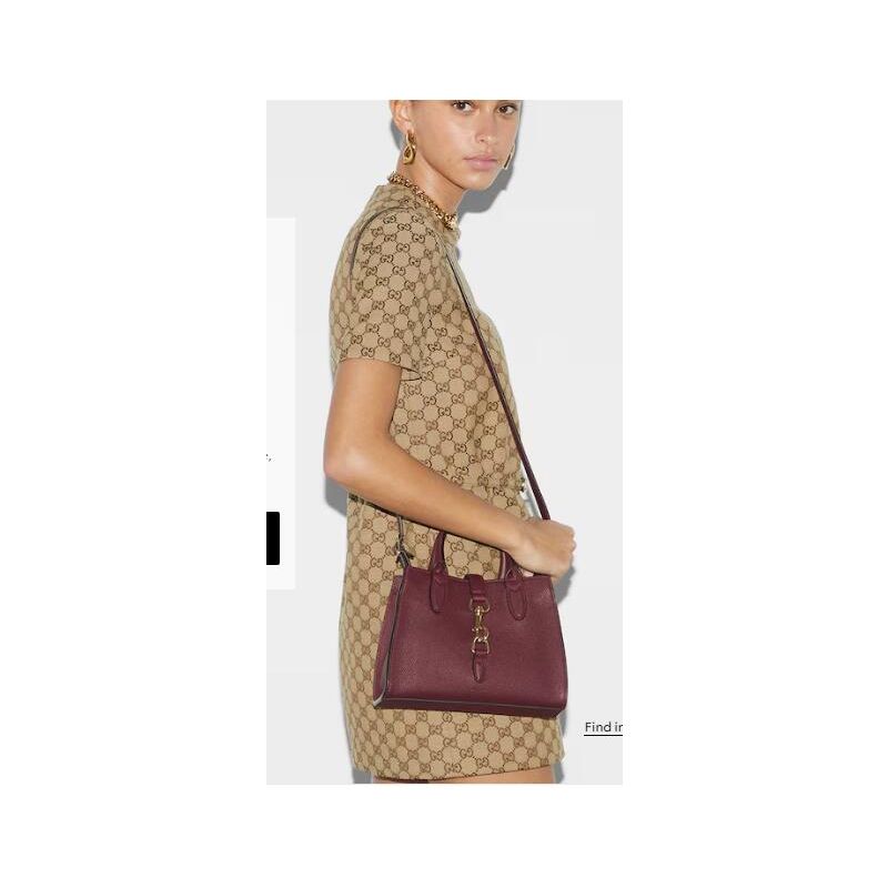 Gucci Small Tote bag with Hook closure-Rosso Ancora