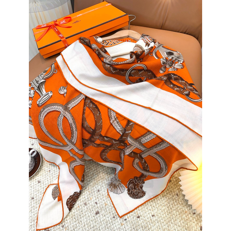 Hermes Silk and cashmere Shawl