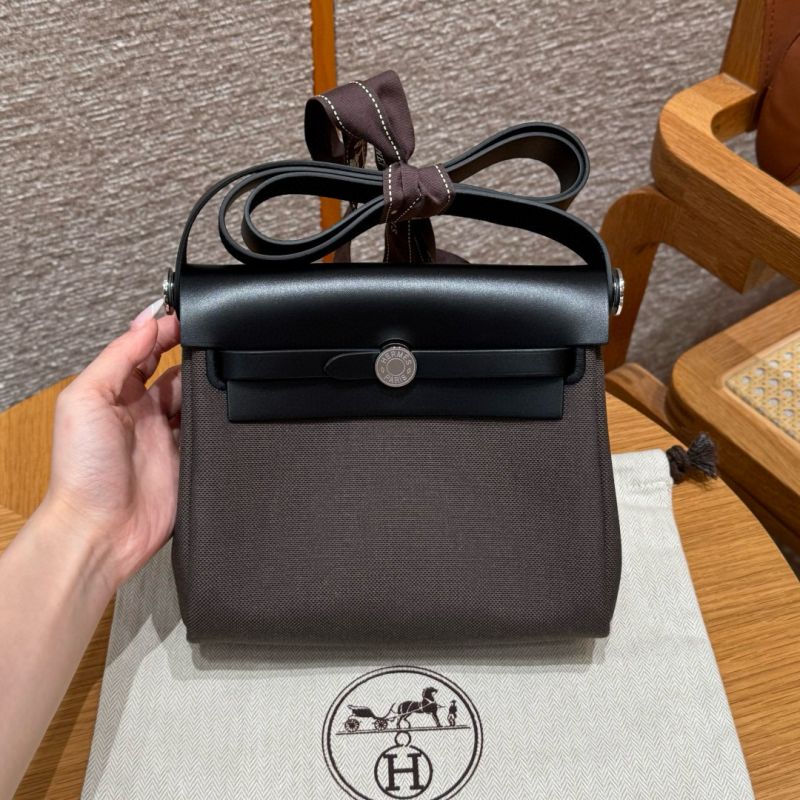 Hermes Herbag Mini Bag-Dark bronze /noir