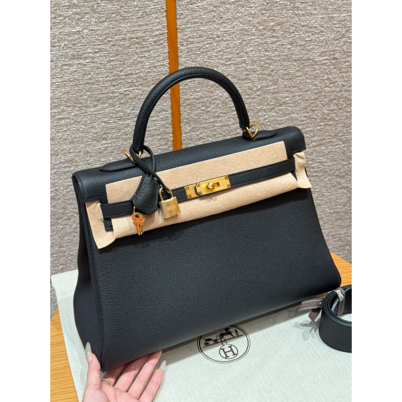 Hermes Kelly 35cm in Togo leather-Black