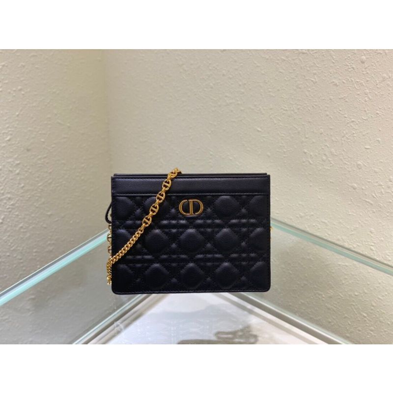 Dior Caro Zipped Pouch with Chain 