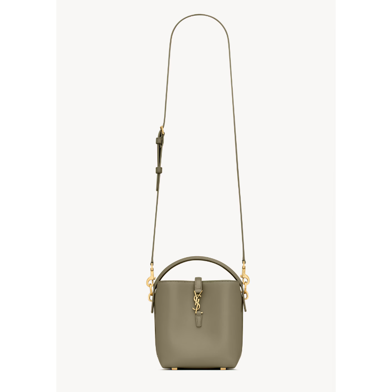 Saint Laurent LE 37 Mini in shiny leather-Strong Moss