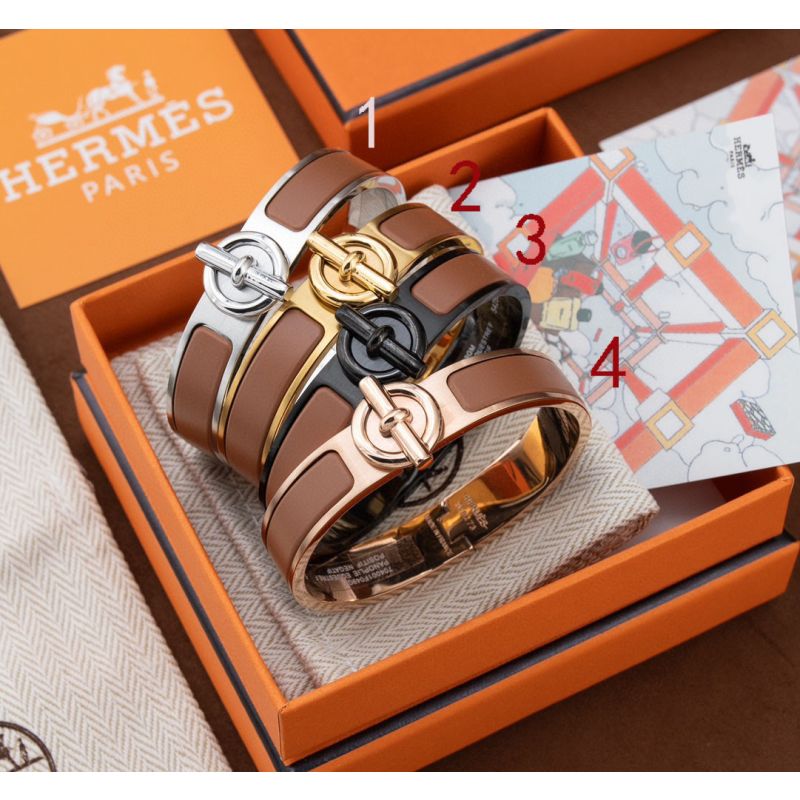 Hermes Clic Genan Bangle-Brown