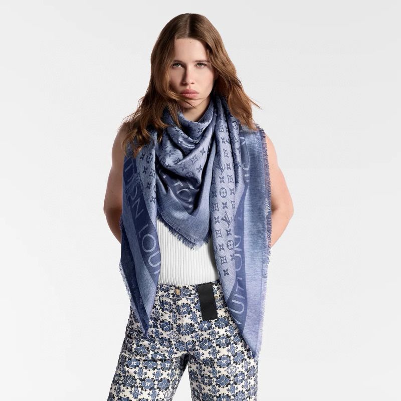 LV Lock and Go denim Shawl 
